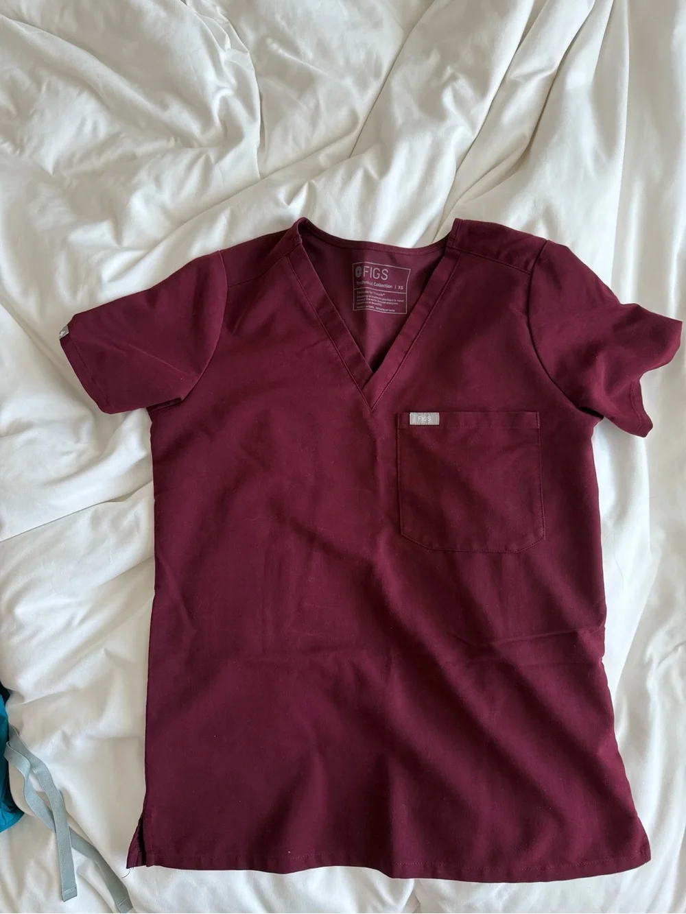 Figs Wine Burgundy Scrub Set With Jogger Pants